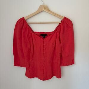 Something Navy Puff Sleeve Blouse XXS